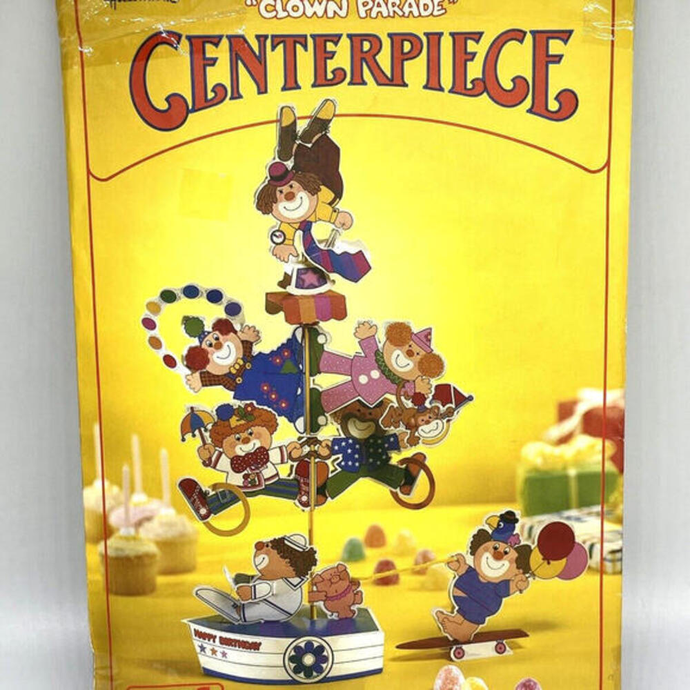Vintage 1979 Hallmark Clown Parade Birthday Centerpiece Circus Party Decor